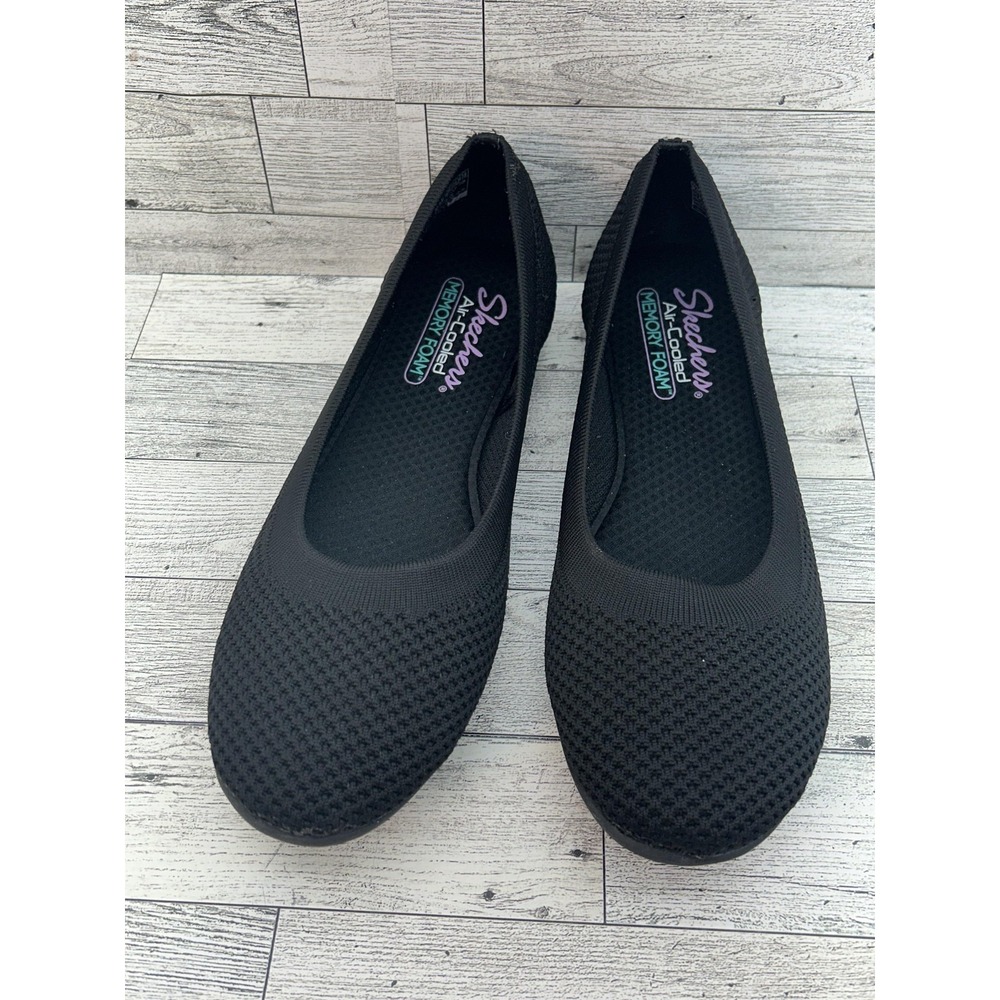 Skechers‎ Shoes Womens Size 9.5 Black Stretch Fit Air Cooled Memory Foam Flats